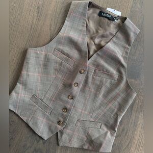 NWT Ralph Lauren Plaid Menswear Vest Size 0
